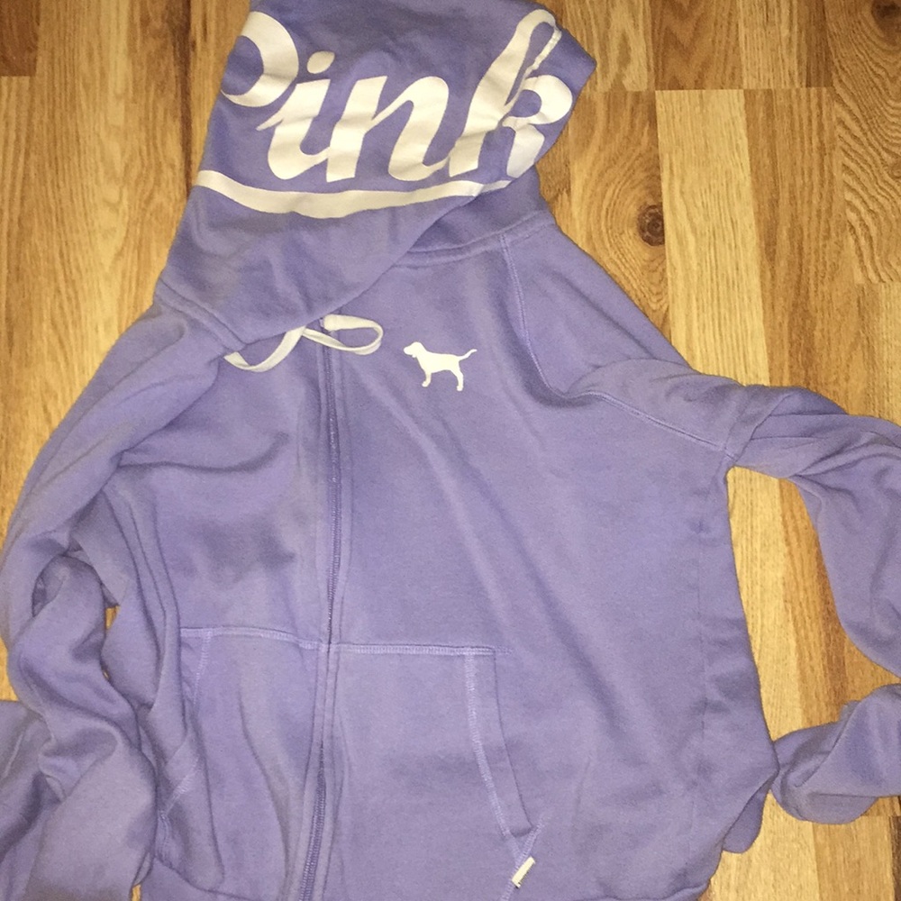 2 Pink zip up sweatshirts size large